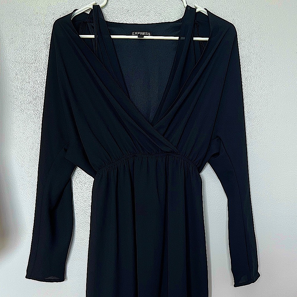Express Deep V Little Black Dress